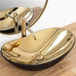 Накладной умывальник Rea Royal In Gold/Black Marble